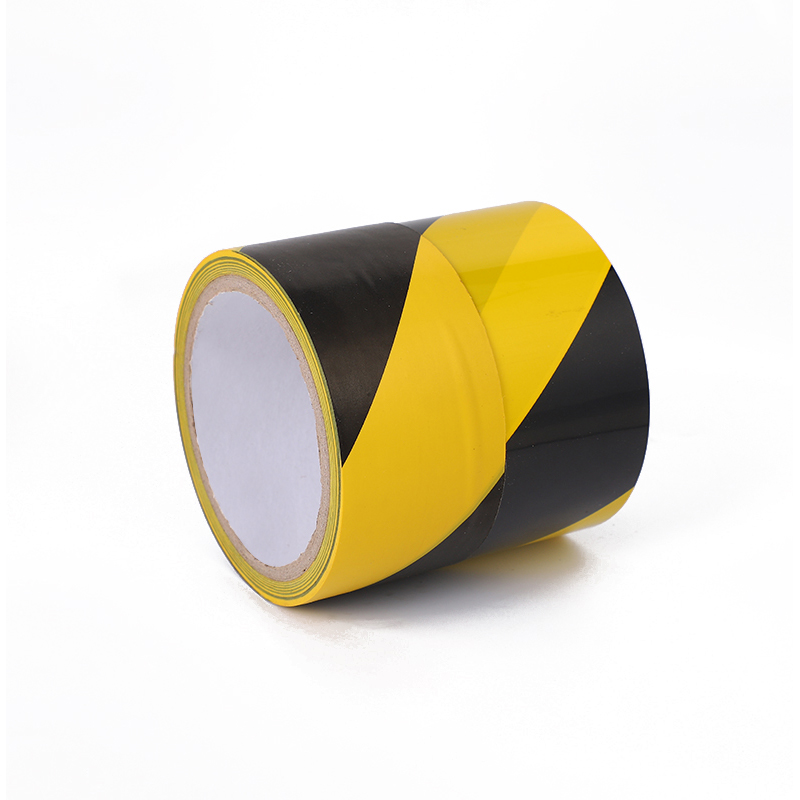 Cinta adhesiva de PVC de alta visibilidad para señalización de suelos, color negro y amarillo