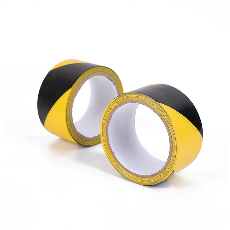 Cinta adhesiva de PVC de alta visibilidad para señalización de suelos, color negro y amarillo