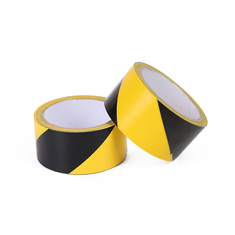 Cinta adhesiva de PVC de alta visibilidad para señalización de suelos, color negro y amarillo